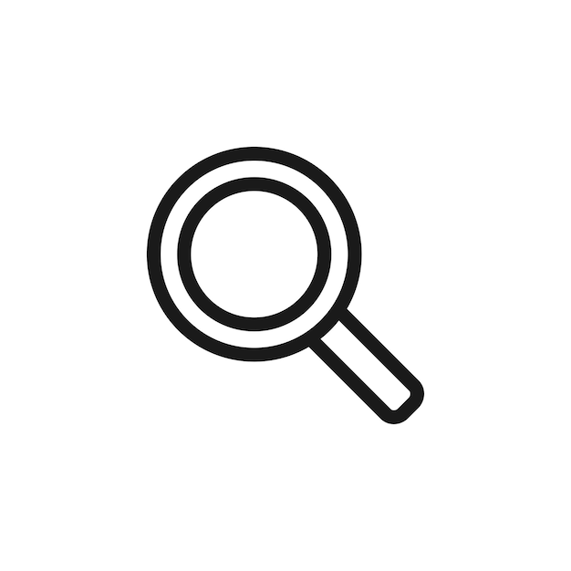 Lupa o icono de vector de búsqueda
