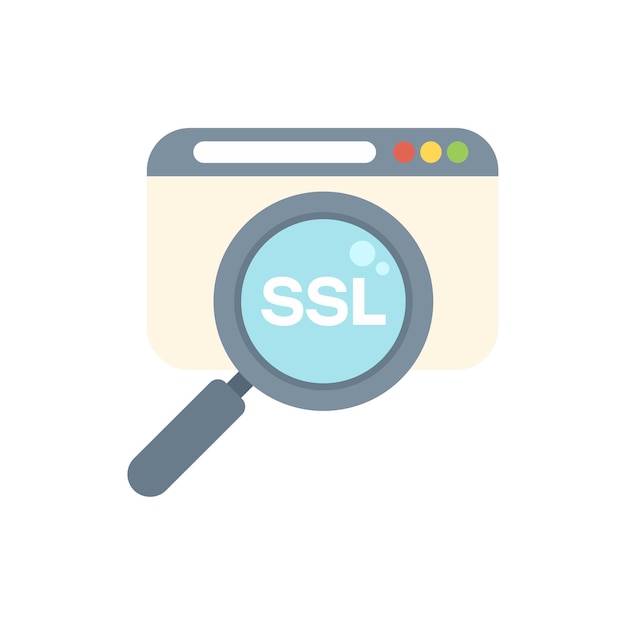 Lúpula centrada en el certificado SSL en el navegador del sitio web para una conexión segura