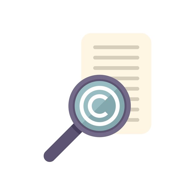 Lúpula de investigación del símbolo de derechos de autor en el documento para la protección de la propiedad intelectual