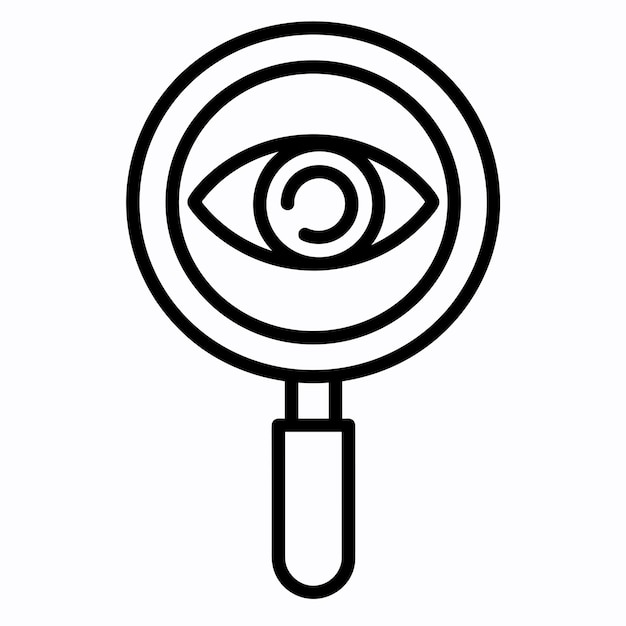 Lúpula negra y blanca y ojos diseño de icono de aplicación de búsqueda ilustración vectorial plana