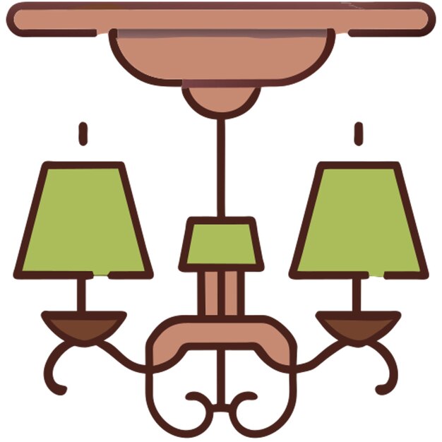 un lustrero de techo decorativo con un icono de contorno de colores