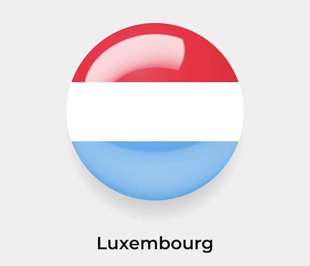 Luxemburgo bandera brillante burbuja icono vector ilustración