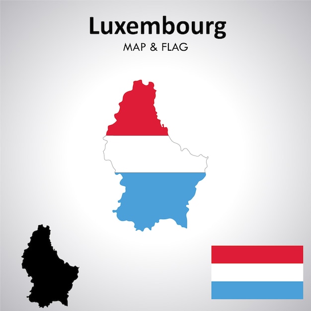Vector luxemburgo bandera y mapa diseño mapa bandera vector archivo
