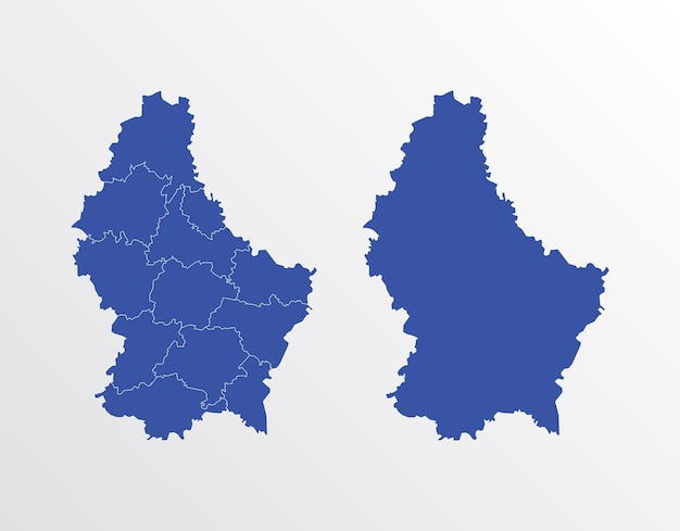 Luxemburgo mapa vector ilustración color azul sobre fondo blanco