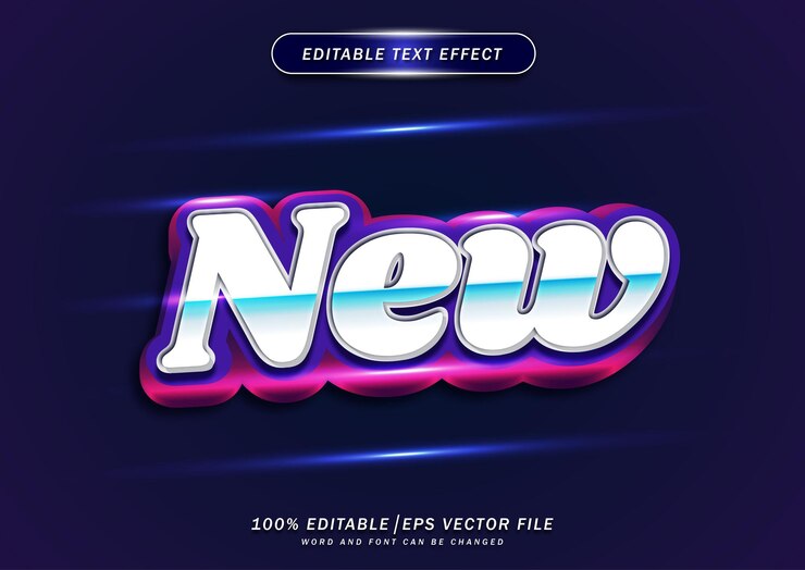 Vector luxurios nuevo efecto de texto editable de neón.