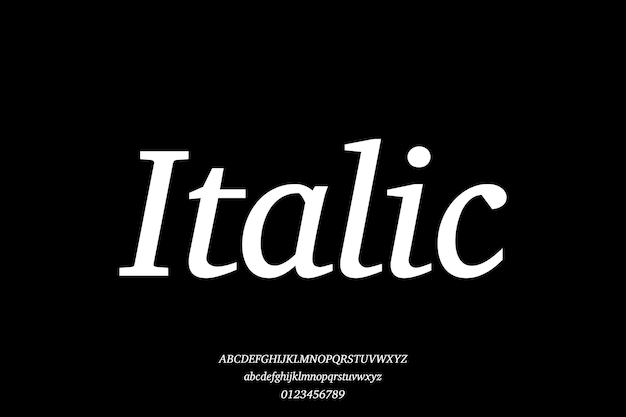 Luxurioso diseño de fuentes italicas creativas vectoriales serif alfabéticas