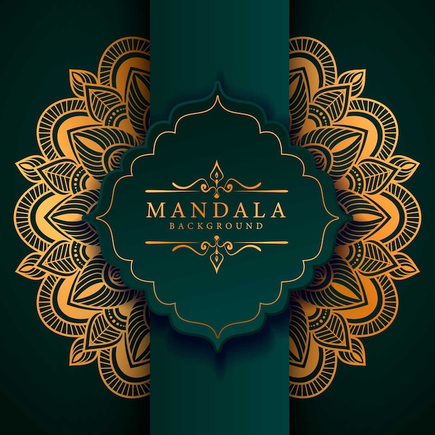 Luxurioso fondo de mandala ornamental en color dorado