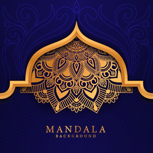 Luxurioso fondo de mandala ornamental en color dorado