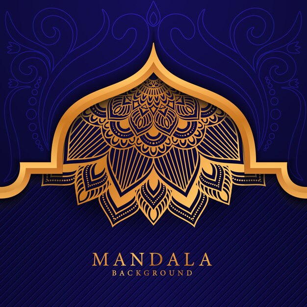 Luxurioso fondo de mandala ornamental en color dorado