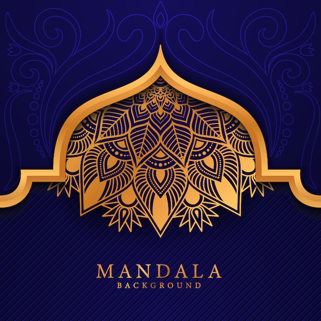 Luxurioso fondo de mandala ornamental en color dorado