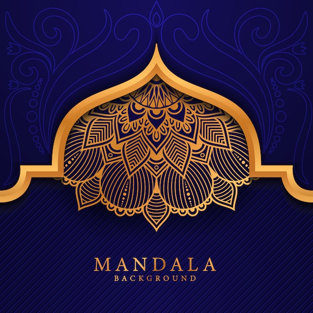 Luxurioso fondo de mandala ornamental en color dorado