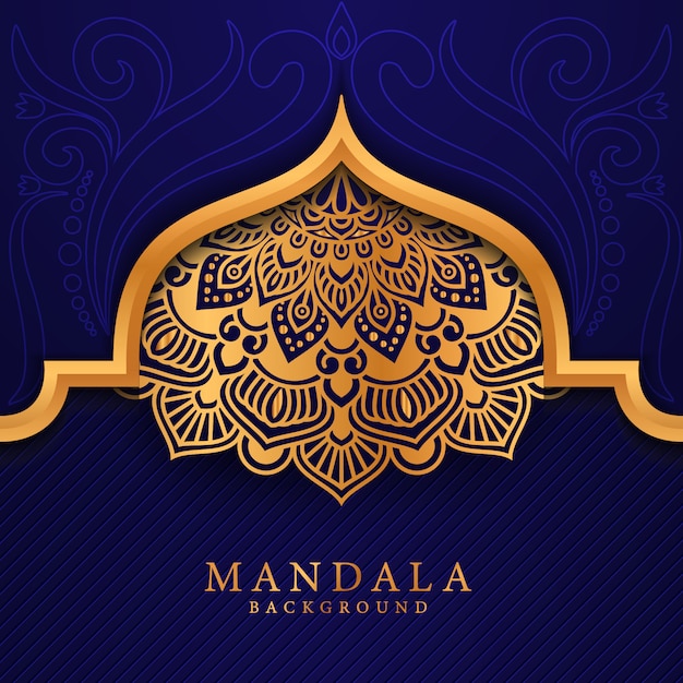 Luxurioso fondo de mandala ornamental en color dorado