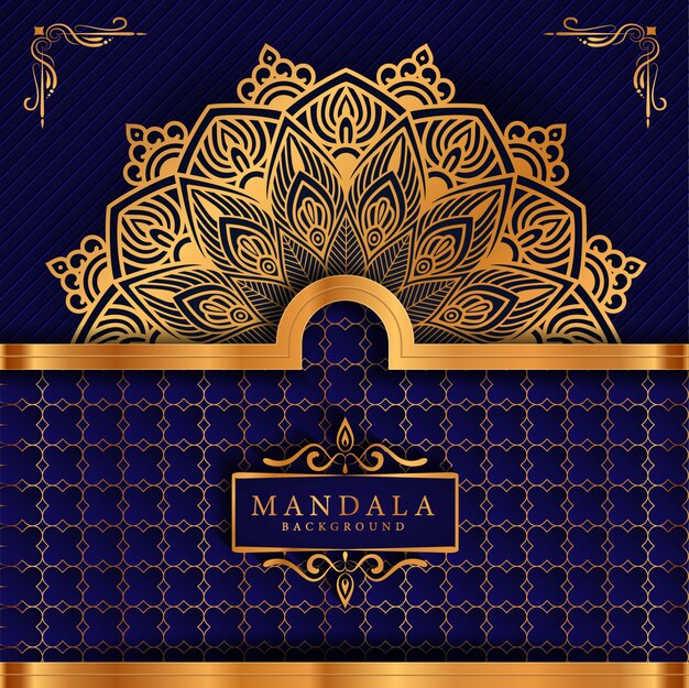 Luxurioso fondo de mandala ornamental en color dorado