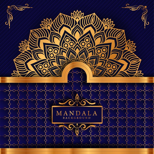 Luxurioso fondo de mandala ornamental en color dorado
