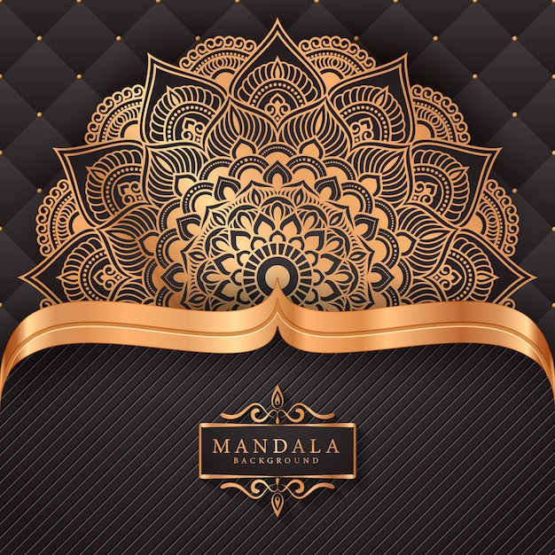 Luxurioso fondo de mandala ornamental en color dorado