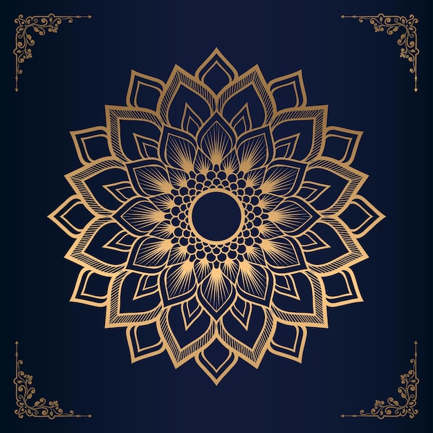 Luxurioso fondo de mandala ornamental en color dorado