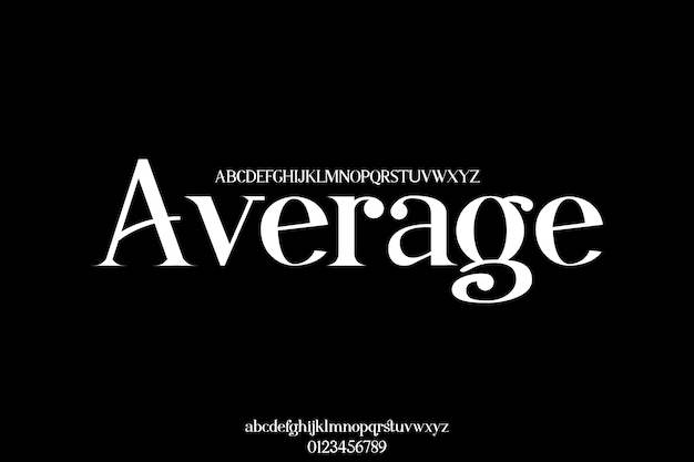 Luxurious Average Creative Vector Serif Display Alfabeto Diseño de fuentes