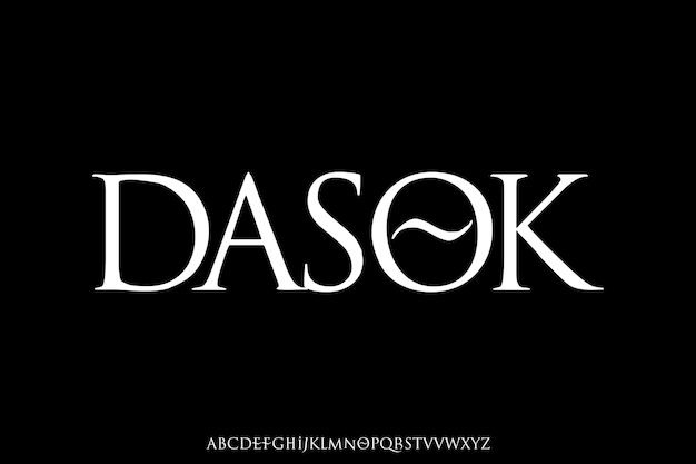 Luxurious Dasok Creative Vector Serif Display Alfabeto Diseño de fuentes Ilustración vectorial