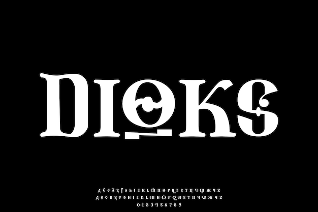 Luxurious Dioks Creative Vector Serif Display Alfabeto Diseño de fuentes Ilustración vectorial