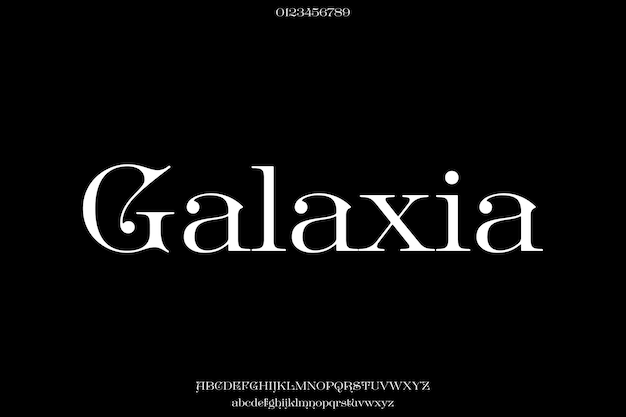 Luxurious Galaxia Creative Vector Serif Display Alfabeto Diseño de fuentes