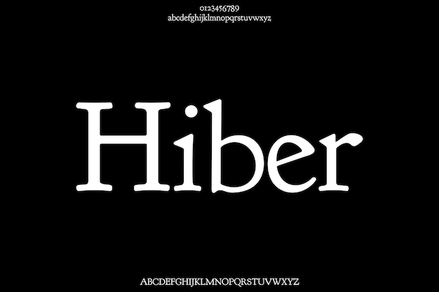 Luxurious Hiber Creative Vector Serif Display Alfabeto Diseño de fuentes