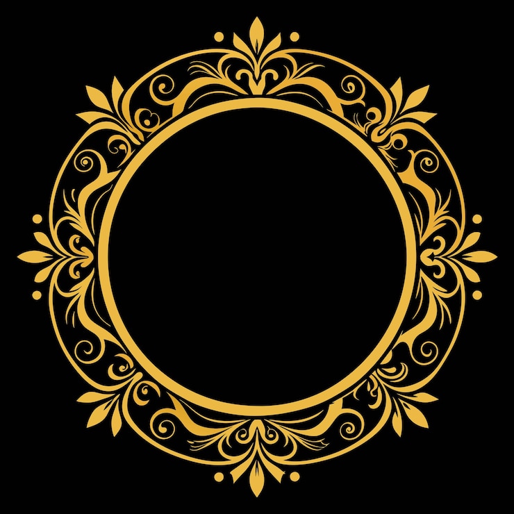Vector luxuroso círculo decorativo dorado real marco elemento de borde diseño vectorial de fondo