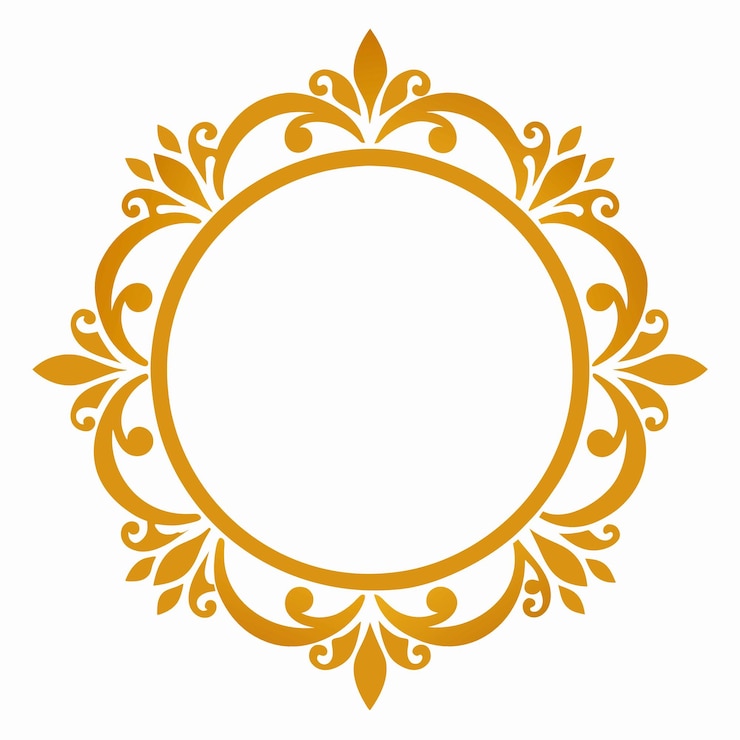 Vector luxuroso círculo decorativo dorado real marco elemento de borde diseño vectorial de fondo