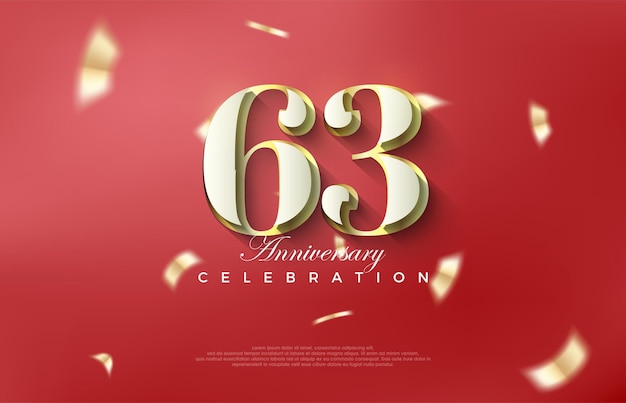 Luxury 63 aniversario con números clásicos en 3D fondos vectoriales premium fondos vectorials premium para saludos y celebraciones