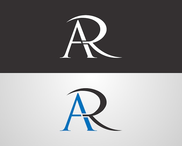 Luxury AR o RA Letra inicial Diseño de logotipo plantilla Ilustración vectorial