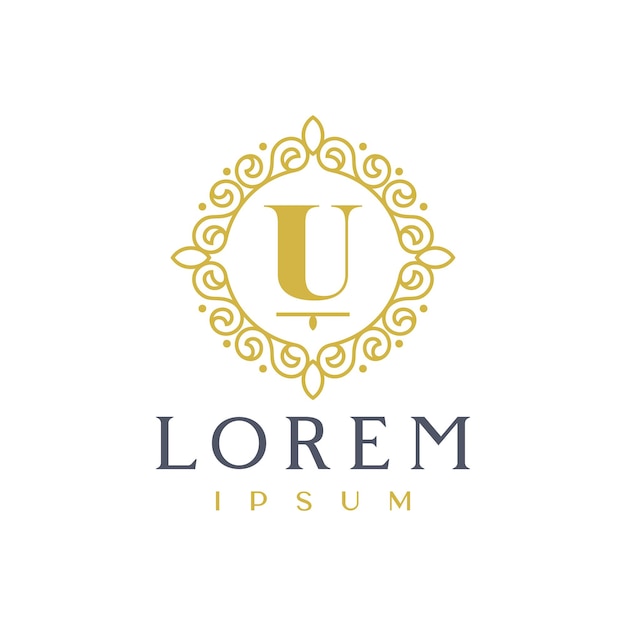 Luxury Circle Decorative Letter U Logo Template