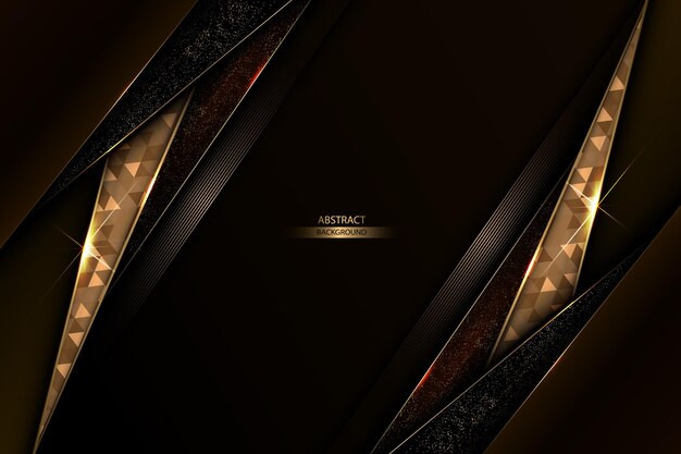 Luxury Dark Gold Abstract Background With Golden Triagle Shapes