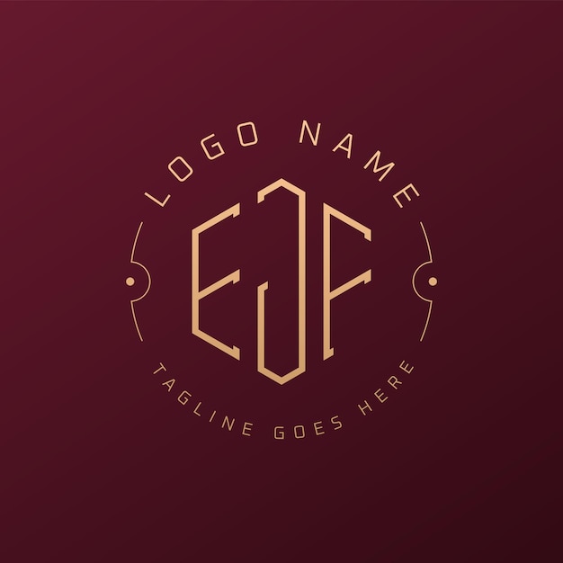 Luxury EJF Logo Design Elegant Letter EJF Monograma Logo Minimalista Poligono EJF Estampa de diseño del logotipo de EJF