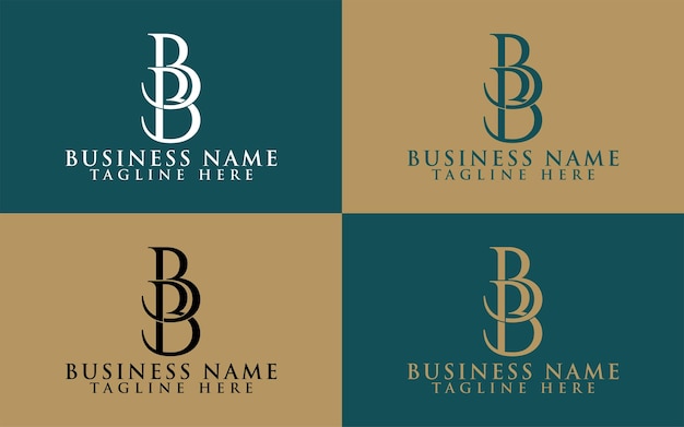 Luxury Elegant BB monograma icono de diseño de logotipo con plantilla vectorial editable completa