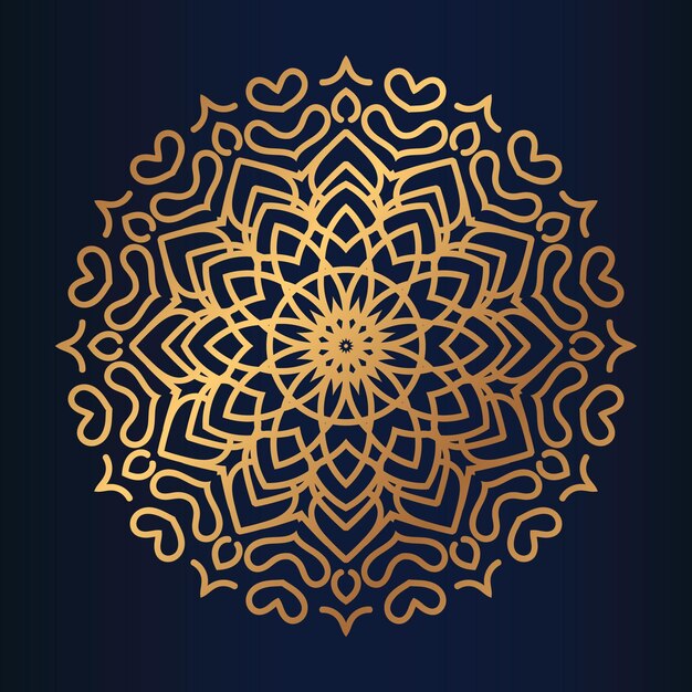 Luxury Golden Mandala Vector de diseño de fondo