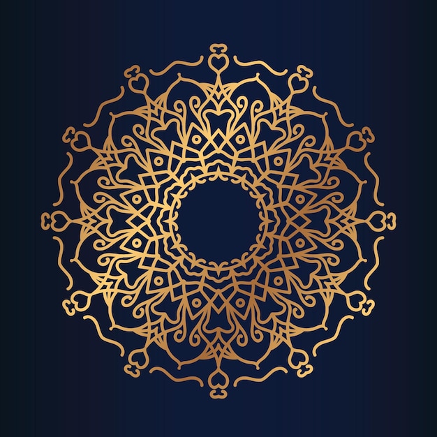 Luxury Golden Mandala Vector de diseño de fondo
