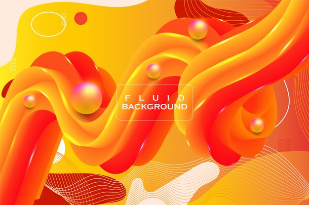Luxury Gradient líquido abstracto fluido 3d fondo naranja ilustración forma plantilla diseño vectorial
