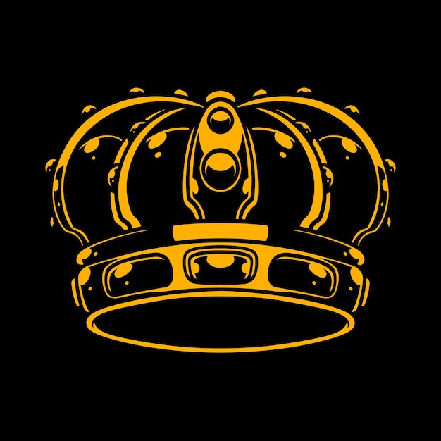 Luxury Hand Drawing Crown King Queen Ilustración vectorial de época