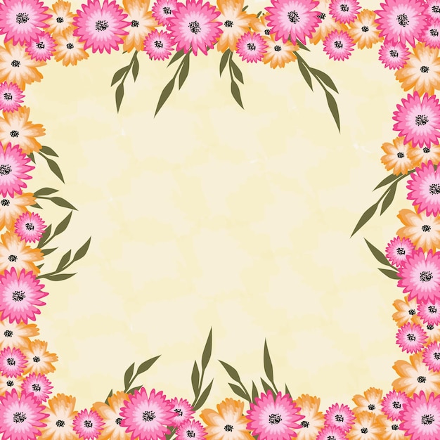﻿Luxury hand drawn vintage 3d seamless ornamental colorful flowers floral frame design background