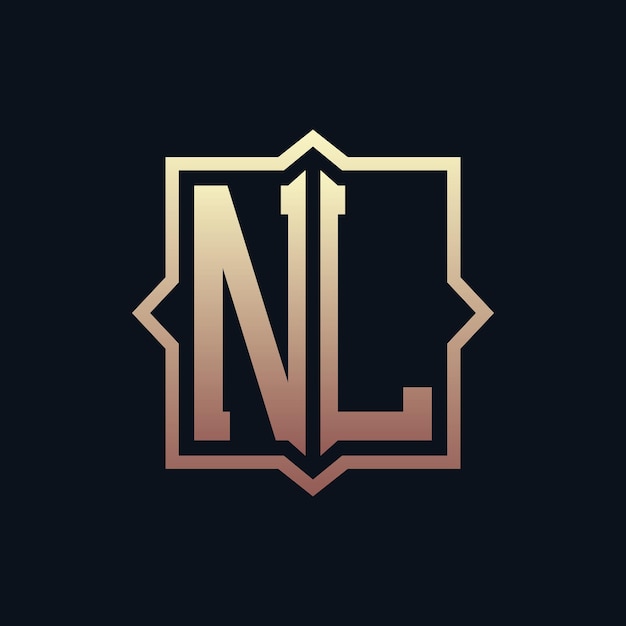 Luxury Initial NL Monogram Logo Design Elegant Emblem Letter NL Logo Design para negocios y identidad corporativa