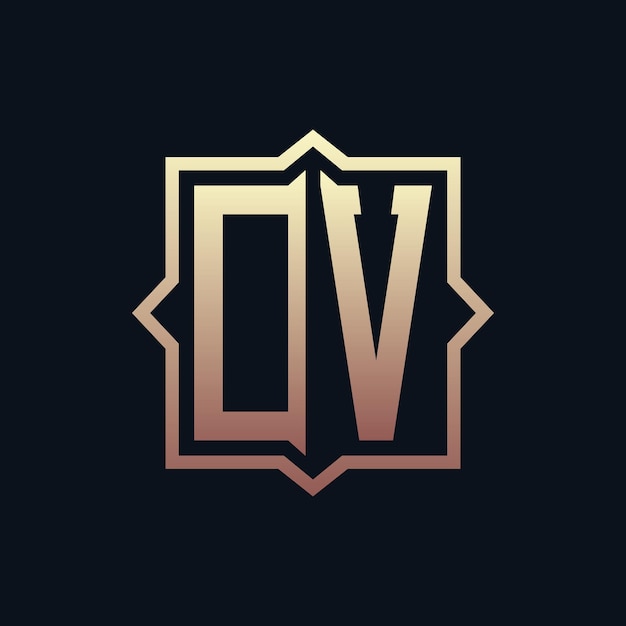 Luxury Initial OV Monogram Logo Design Elegant Emblem Letter OV Logo Design para negocios y identidad corporativa