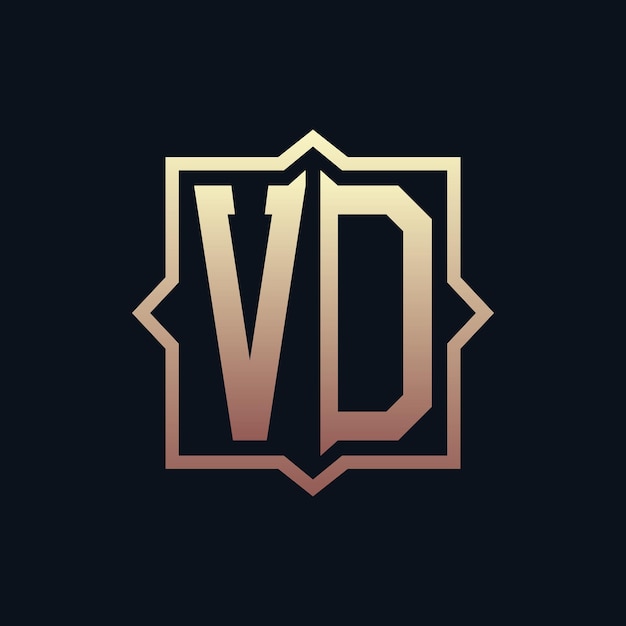 Luxury Initial VD Monogram Logo Design Elegant Emblem Letter VD Logo Design para negocios y identidad corporativa
