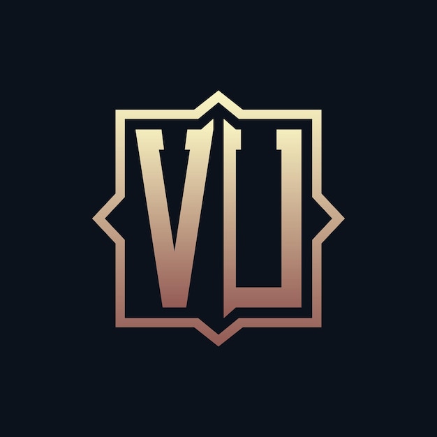 Luxury Initial VU Monogram Logo Design Elegant Emblem Letter VU Logo Design para negocios y identidad corporativa