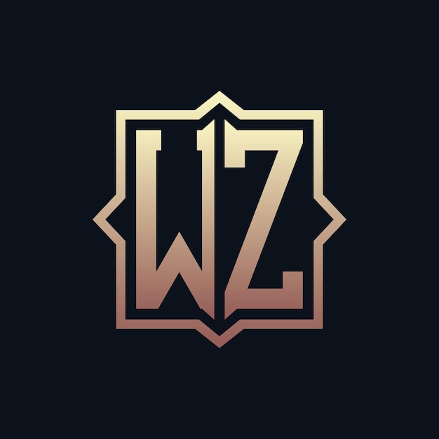 Luxury Initial WZ Monogram Logo Design Elegant Emblem Letter WZ Logo Design para negocios y identidad corporativa