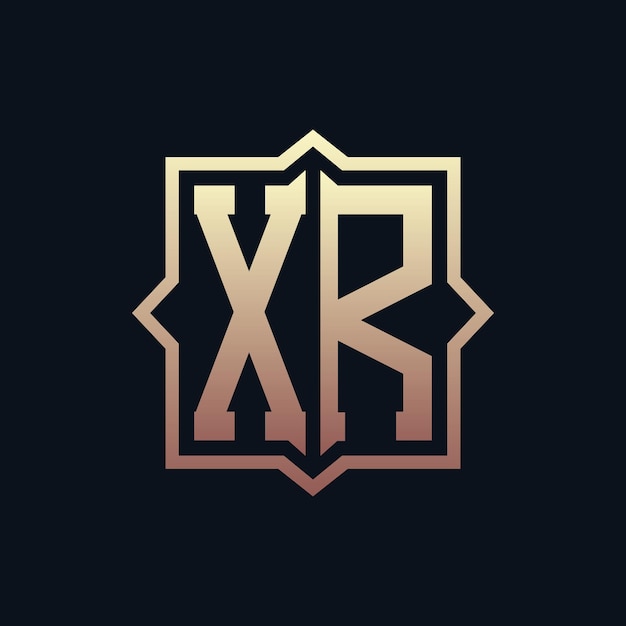 Luxury Initial XR Monogram Logo Design Elegant Emblem Letter XR Logo Design para negocios y identidad corporativa