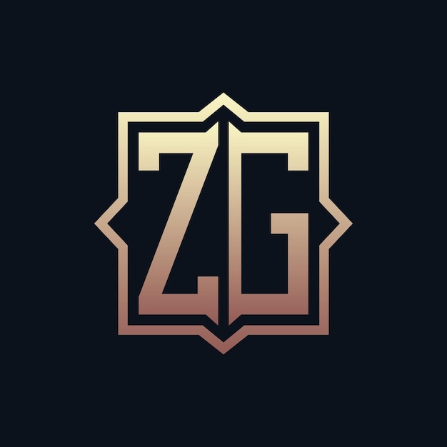 Luxury Initial ZG Monogram Logo Design Elegant Emblem Letter ZG Logo Design para negocios y identidad corporativa