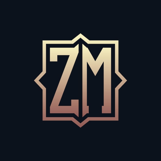 Luxury Initial ZM Monogram Logo Design Elegant Emblem Letter ZM Logo Design para negocios y identidad corporativa
