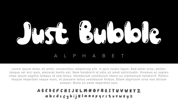 Luxury Just Bubble letras del alfabeto fuente para el logotipo