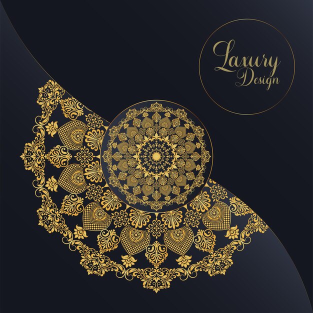 Luxury Mandala Design Premium Vector con el dorado