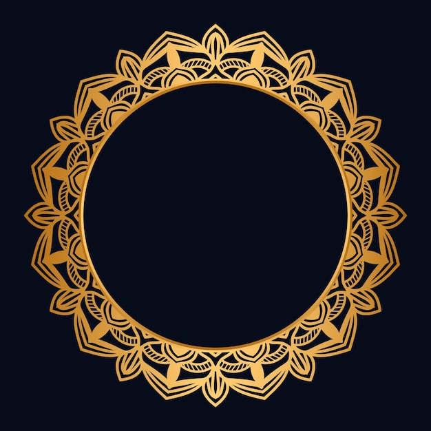 Luxury mandala golden circle frame transparent with vintage gold circular pattern
