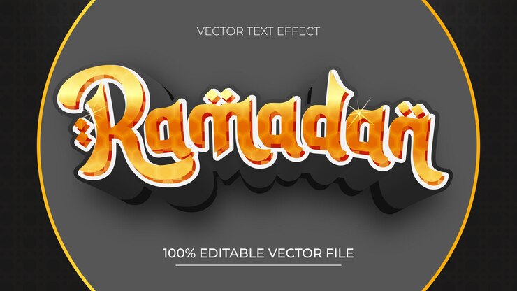 Vector luxury ramadan kareem modelo de efecto de texto editable